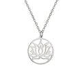 Buddhist Necklace Lotus Flower Silver