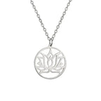 Buddhist Necklace Lotus Flower Silver