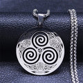 Celtic Necklace Triskel Pendant Viking Men Women Nordic Silver