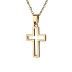 Christian Necklace Jesus Cross Pendant Men Women Gold