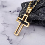 Christian Necklace Jesus Cross Pendant Men Women Gold