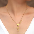 Long Heart Necklace Gold