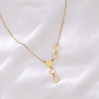Long Heart Necklace Gold
