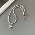 Colorful Starfish Shell Necklace White