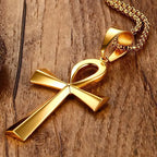 Egyptian Cross Necklace Pendant gold