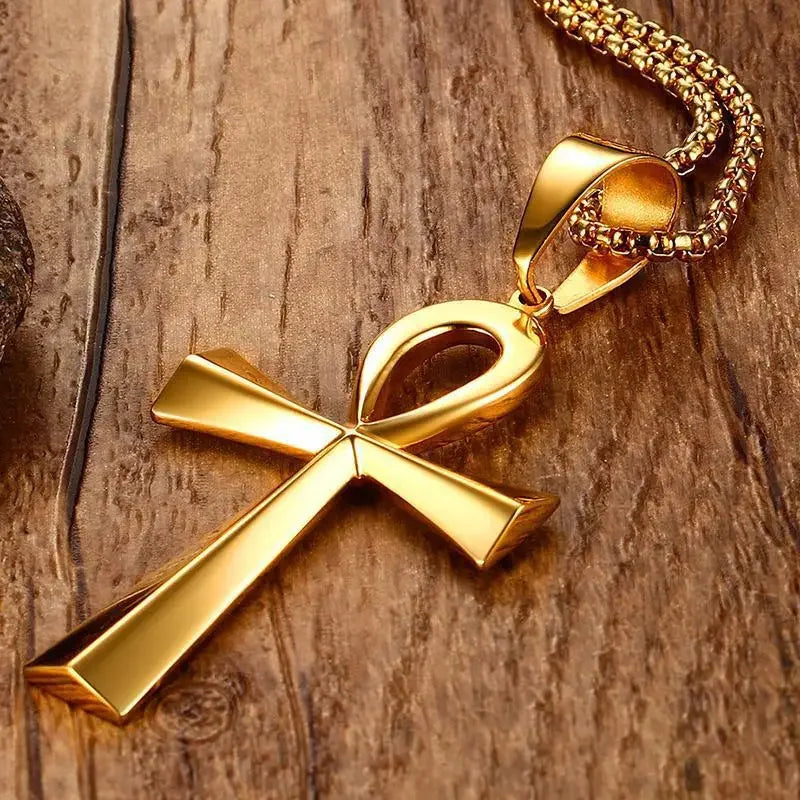 Egyptian Cross Necklace Pendant gold