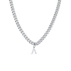 Men's necklace with custom initial pendant a