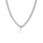 Men's necklace with custom initial pendant l 
