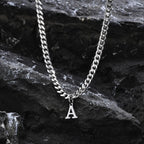 Men's necklace with custom initial pendant a