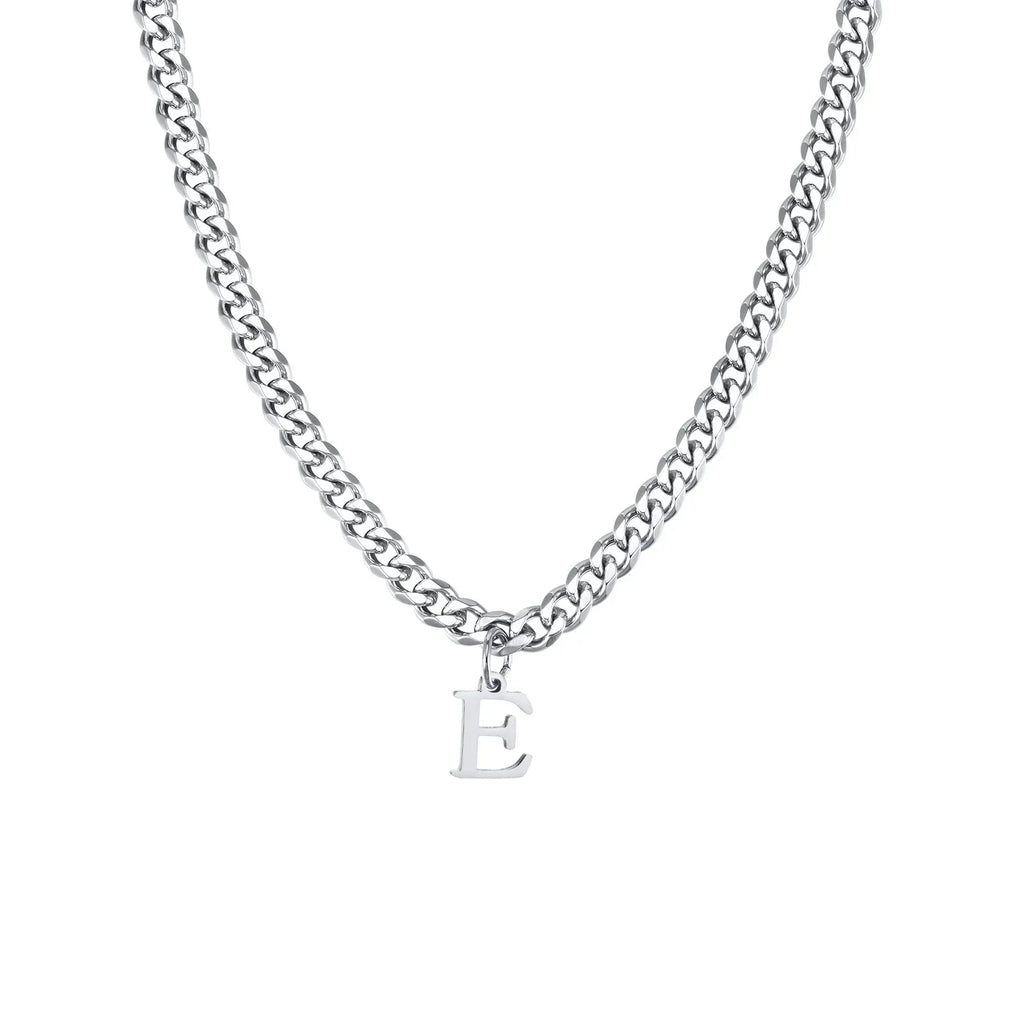 Men's necklace with custom initial pendant e