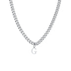 Men's necklace with custom initial pendant g