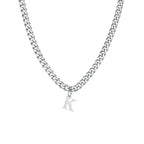 Men's necklace with custom initial pendant k