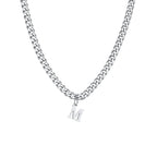 Men's necklace with custom initial pendant m
