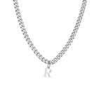 Men's necklace with custom initial pendant r