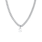 Men's necklace with custom initial pendant s