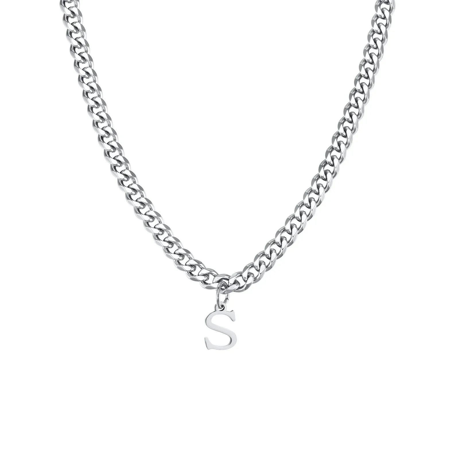 Men's necklace with custom initial pendant s