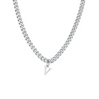 Men's necklace with custom initial pendant v
