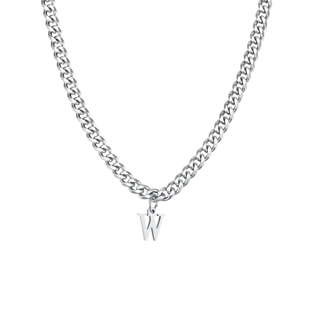 Men's necklace with custom initial pendant w