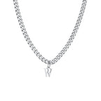 Men's necklace with custom initial pendant w