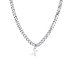 Men's necklace with custom initial pendant x