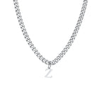 Men's necklace with custom initial pendant z