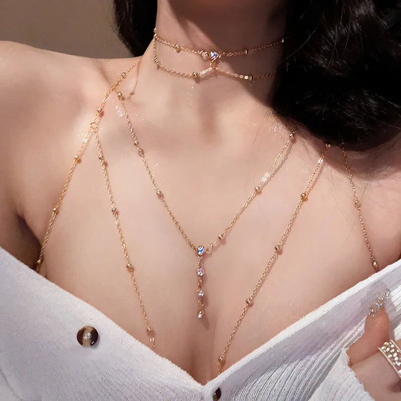 Women’s neckline necklace, chest chain jewelry