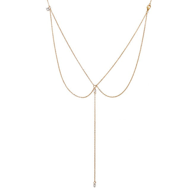 Bohemian Back Necklace for Women in gold