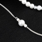 Back Necklace for Wedding with Pearls for Women