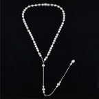 Back Necklace for Wedding with Pearls for Women