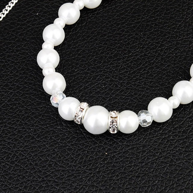 Back Necklace for Wedding with Pearls for Women