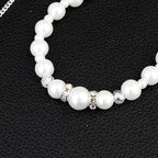 Back Necklace for Wedding with Pearls for Women
