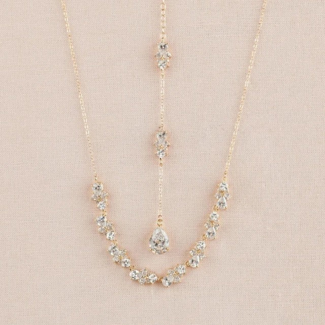 Wedding Back Necklace Gold