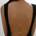 Butterfly back necklace - back chain for women gold
