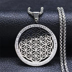 Life Flower Necklace Silver Pendant