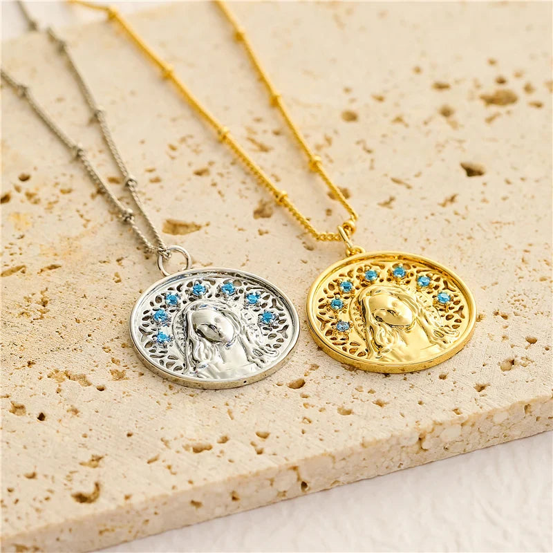 Our Lady of Mary Necklace Christian Pendant