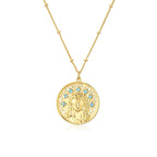 Our Lady of Mary Necklace Christian Pendant gold