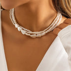 Women's White Pearl Choker Necklace