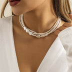 Women's White Pearl Choker Necklace