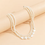 Women's White Pearl Choker Necklace