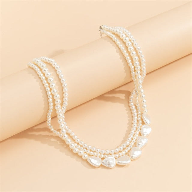 Women's White Pearl Choker Necklace
