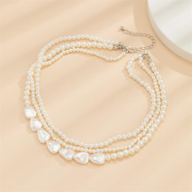 Women's White Pearl Choker Necklace