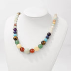 Protection Necklace with 7 Chakras Stones Pendant amazonite