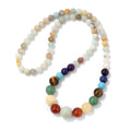 Protection Necklace with 7 Chakras Stones Pendant amazonite