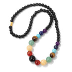 Protection Necklace with 7 Chakras Stones Pendant black onyx