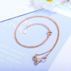 Double Infinity and Zircon Pendant Necklace Rose Gold