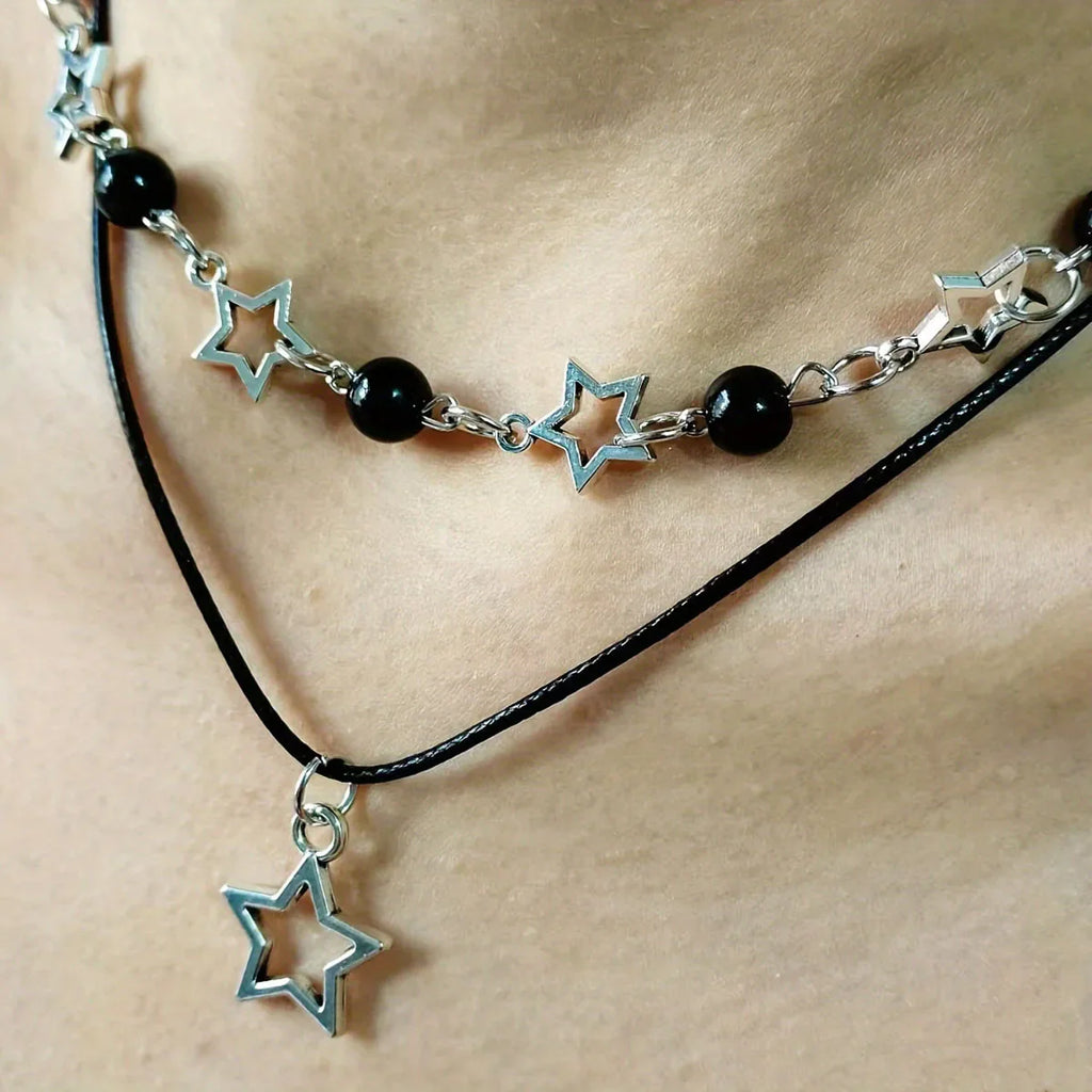 Double-Layer Necklace with Star Pendant