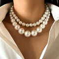 Elegant Double Choker Pearl Necklace
