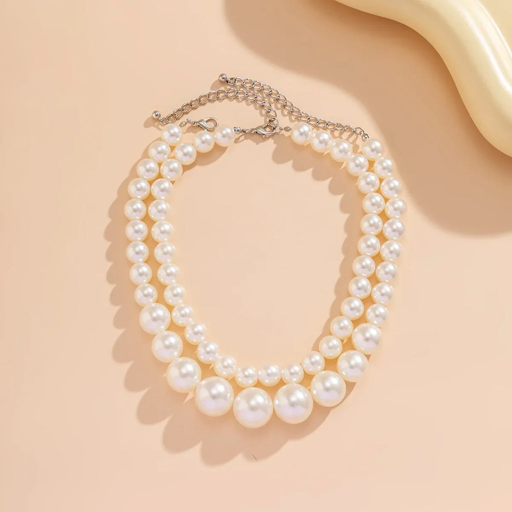 Elegant Double Choker Pearl Necklace