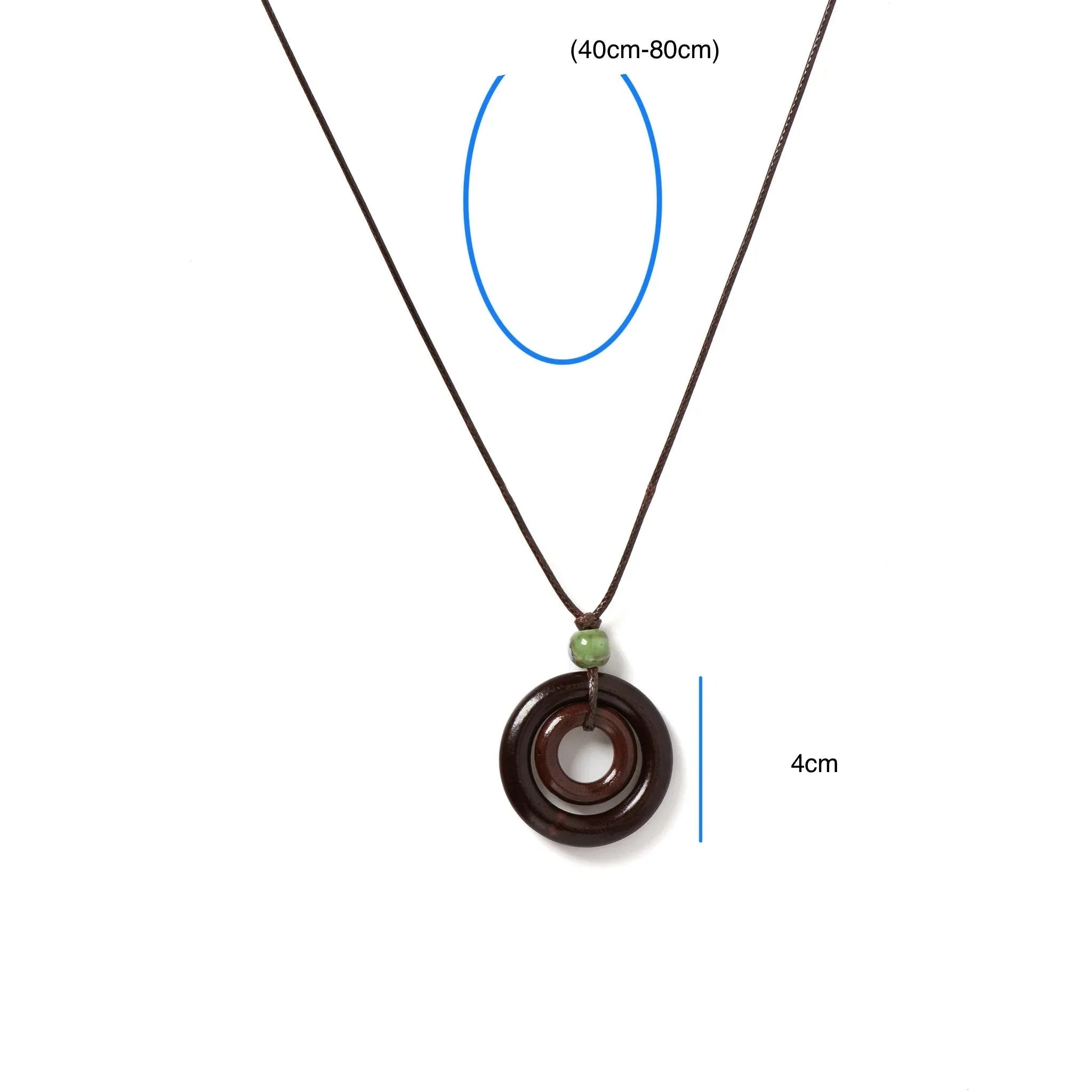 Round Pendant Rope Necklace for Women