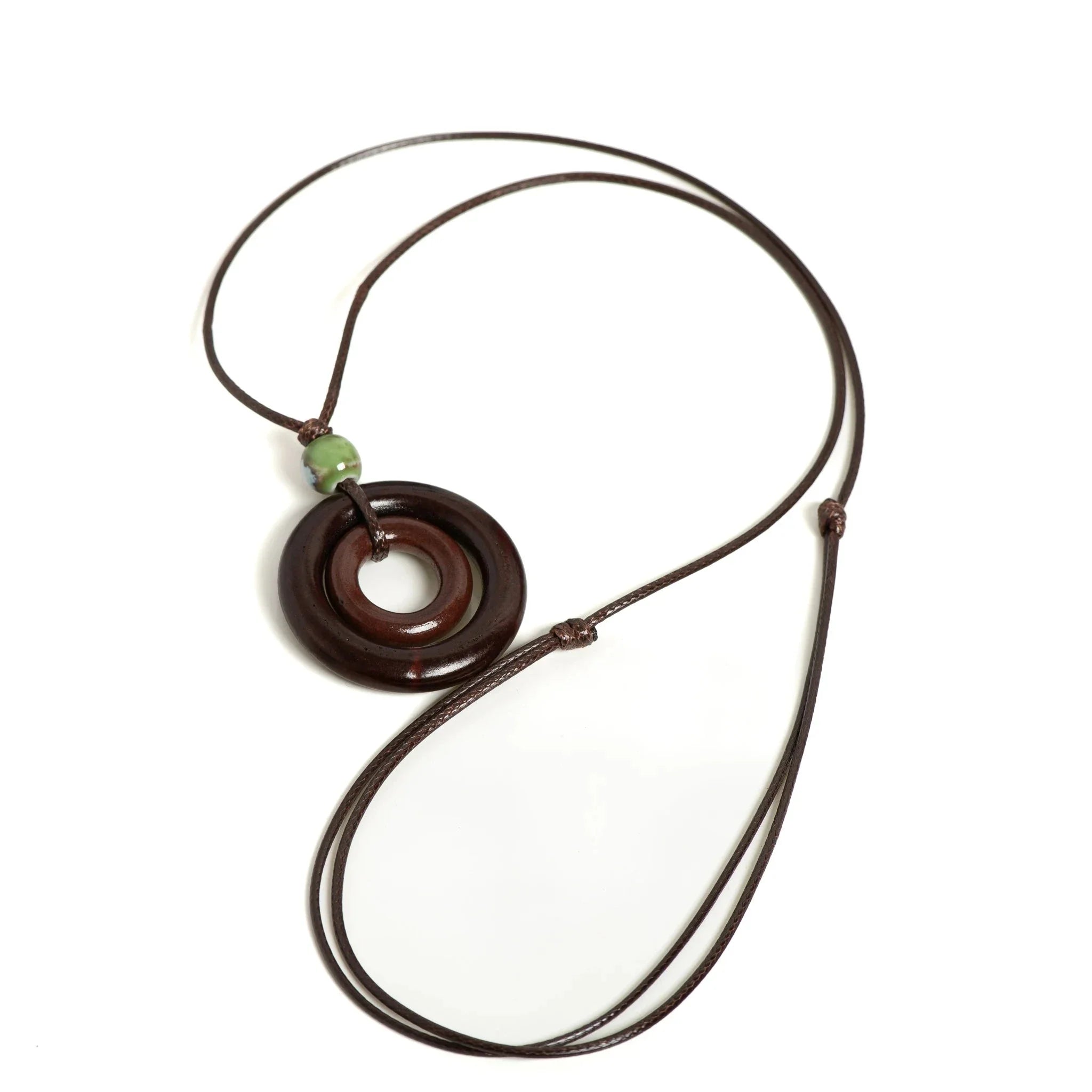 Round Pendant Rope Necklace for Women